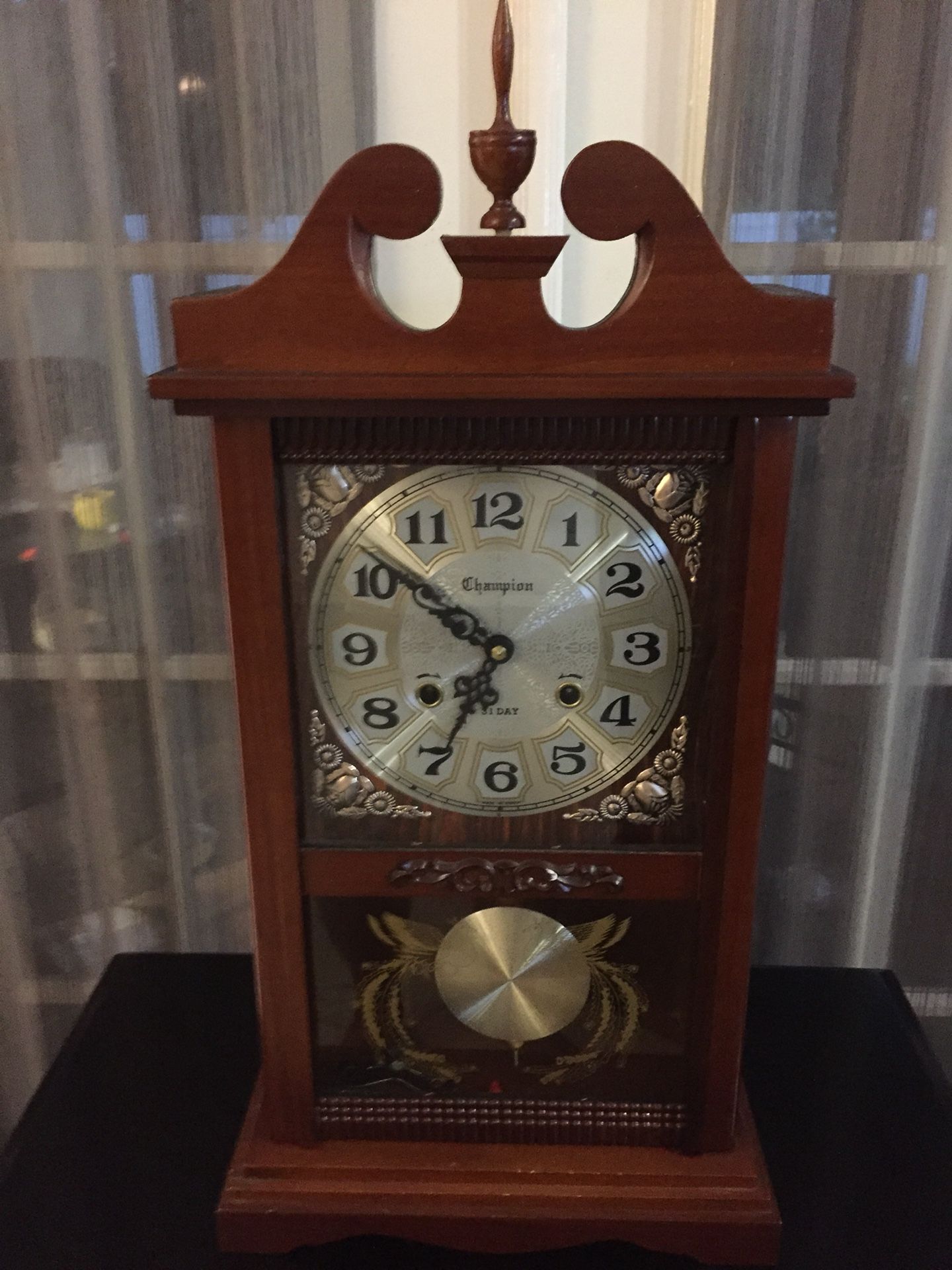 Antique key wind up 31 day clock by “CHAMPION”