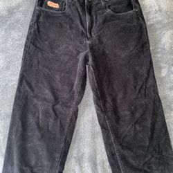 Black corduroy wide leg trousers