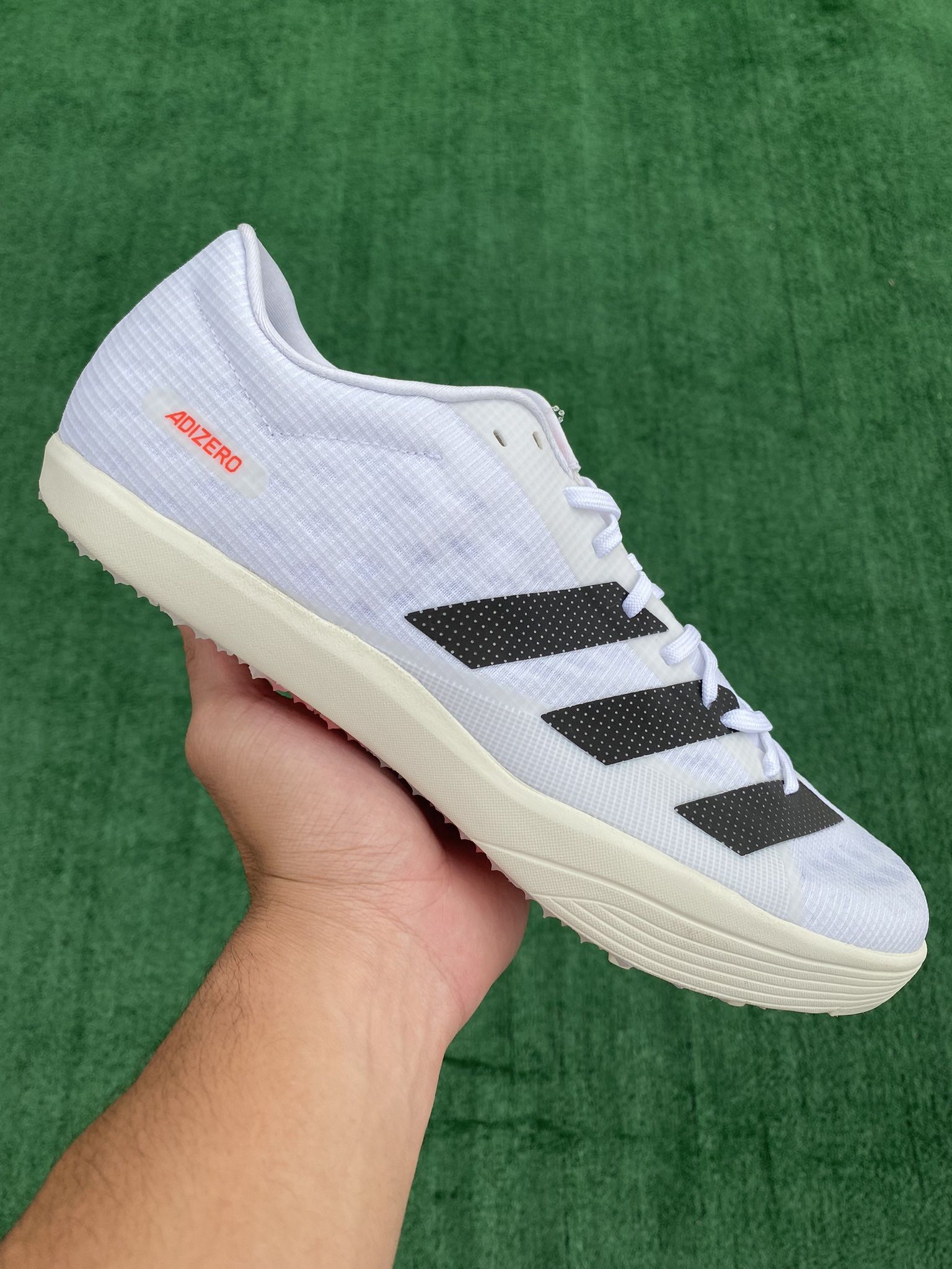 ADIDAS ADIZERO LONG JUMP “WHITE / BLACK” TRACK & FIELD SPIKES (Size 11.5, Men’s)