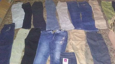 4 pairs for $20 Ladies and men.s children just let me k ow your size needed all shirts$1 hoodies$3. dresses$2 .coats$5