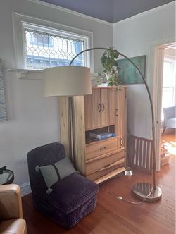 Arc Floor Lamp with Drum Shade