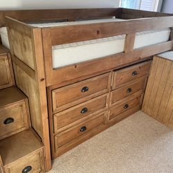 Twin Bed Wooden Kid Loft Bed