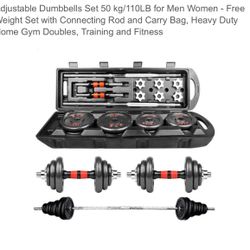 50K Adjustable Dumbbell Set- Weights Home Gym