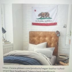 Pbteen vegan leather tufted smart faux headboards