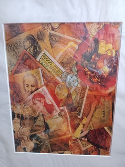 World Currency Collage Art Print