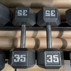 35 lbs Hex Dumbbell Weights…. Home Gym Fitness…