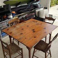 Antique Dining Table With 4 Chairs