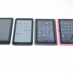 Lot of 4 Working 7" Android Tablets - RCA / ONN / Q88 / HH085