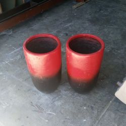 18" Tall Ceramic Pots