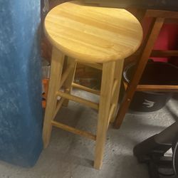 2  wooden Barstools Chairs 