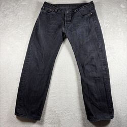 Vintage levis 501 Men’s Size 36x29 Black Faded 90s USA Distressed #437