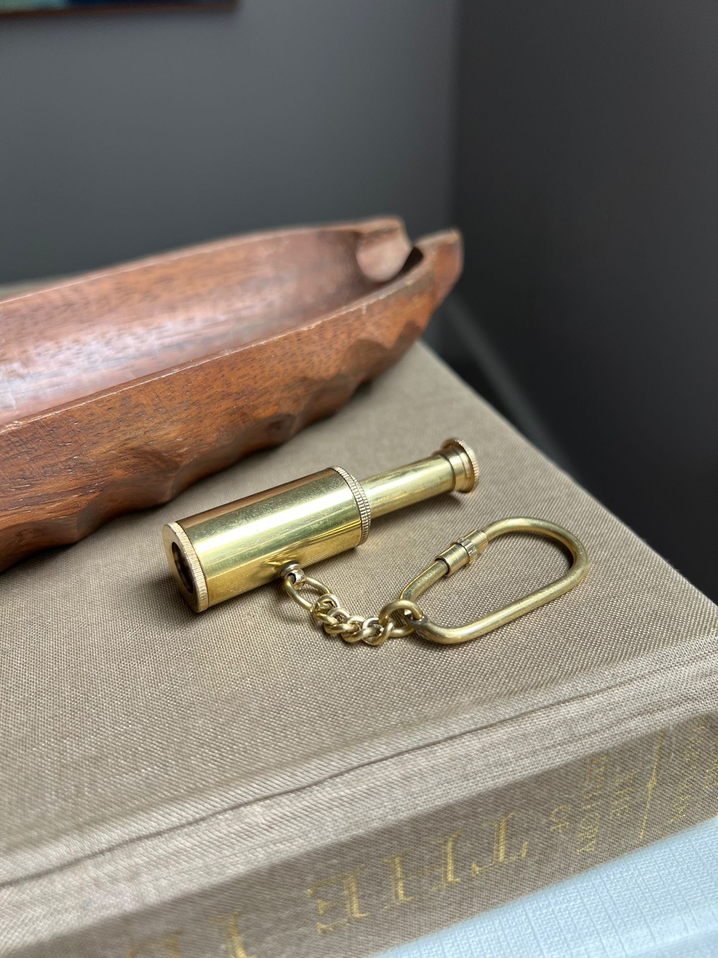 Brass Vintage Style Telescope Key Chain ( firm on price )