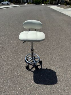 Adjustable Rolling Stool with Back Rest