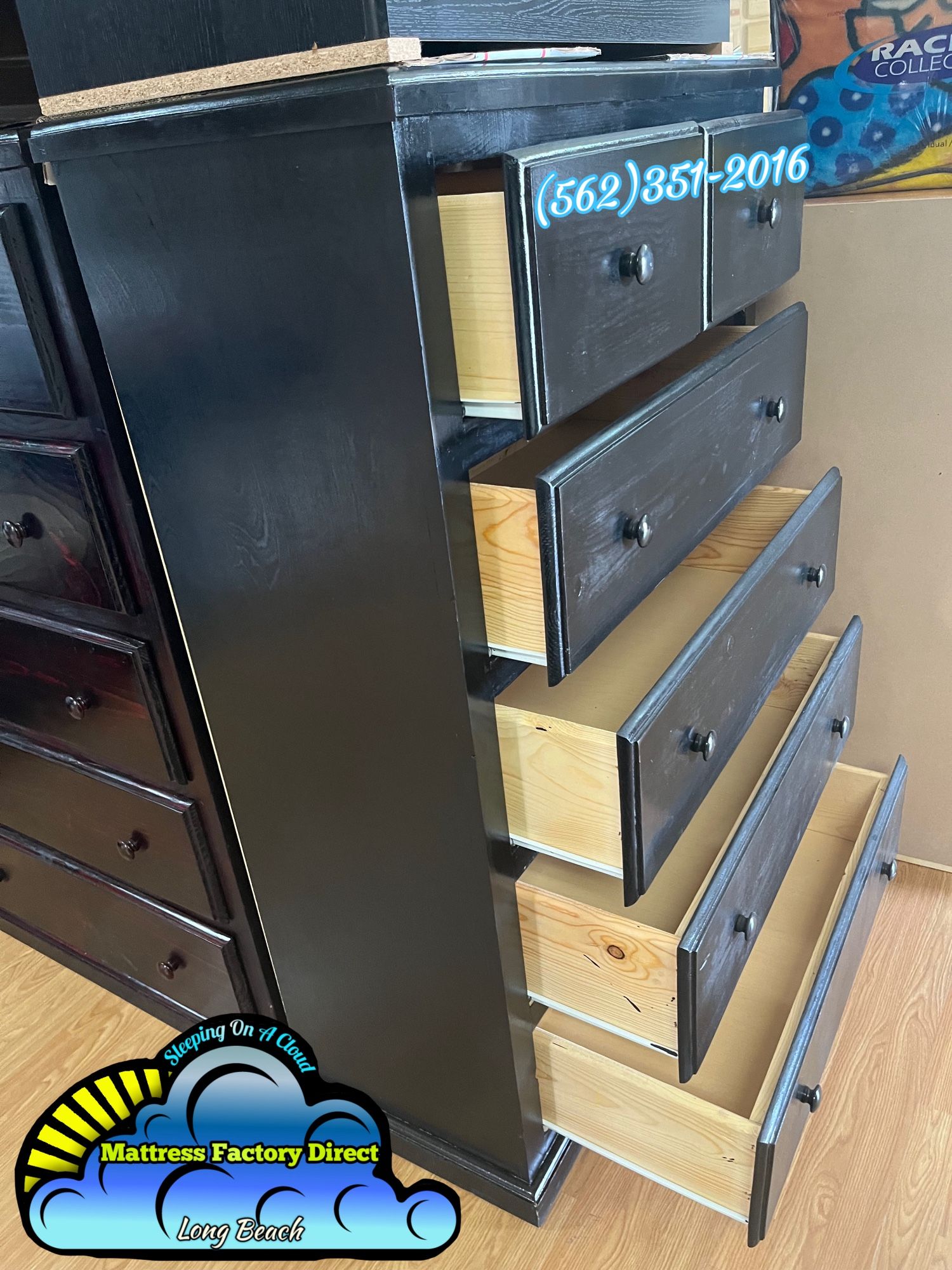 Duplex Pinewood Black Chest Jumbo Dresser Cajonera Nueva