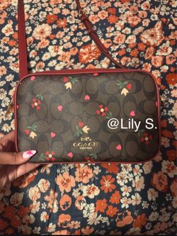 Coach Jes Crossbody In Signature Canvas With Heart Petal Print