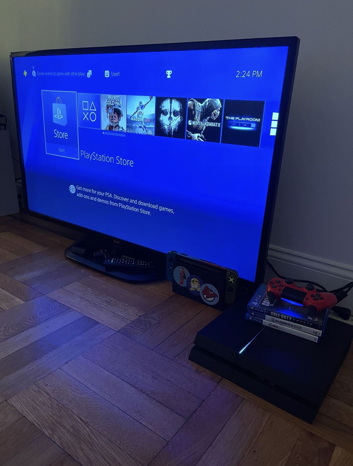 PS4 1tb With Games And One Controller