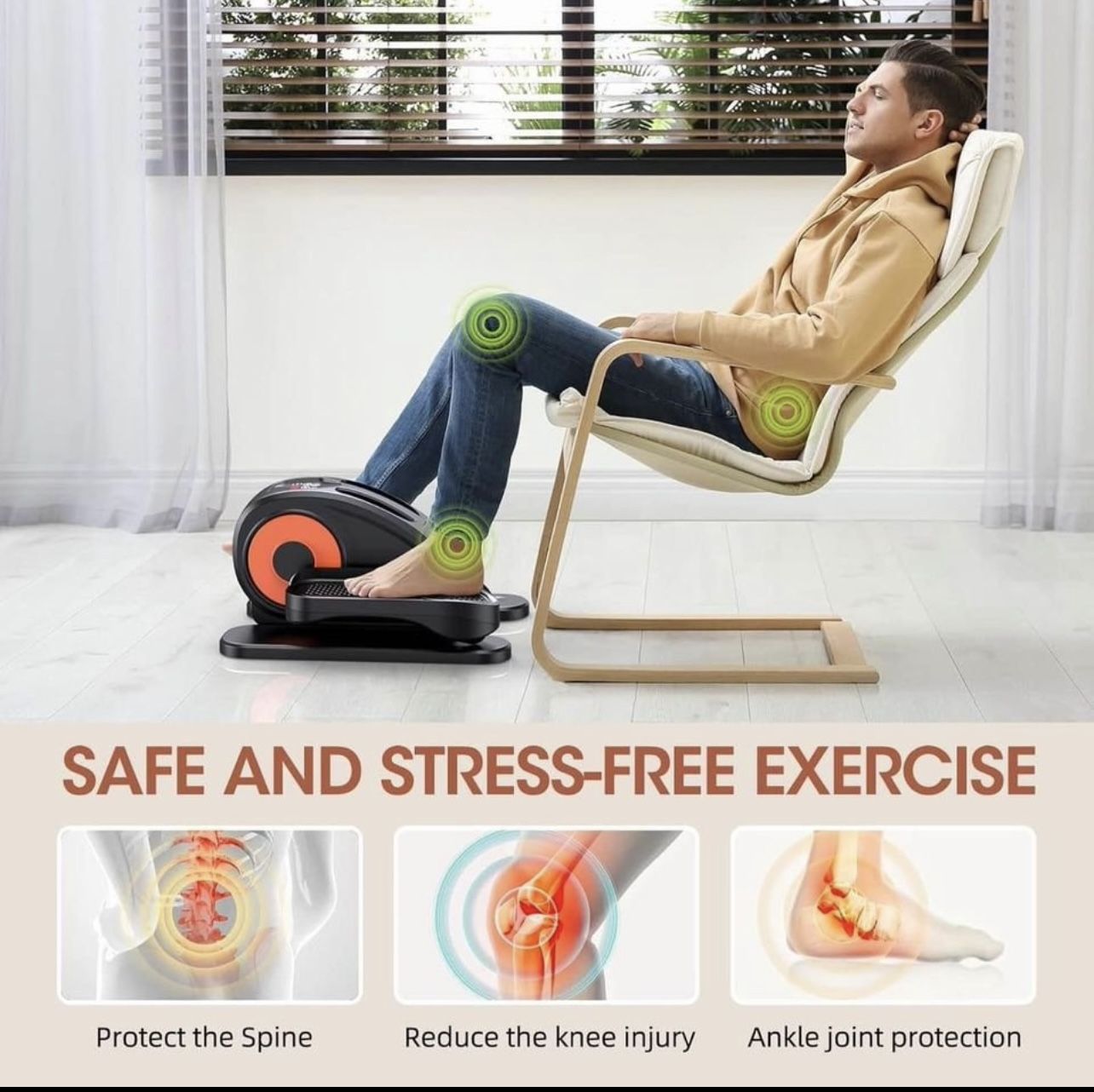 Under Desk Elliptical Machine, Mini Electric Desk Cycle...
