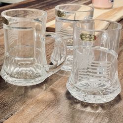 Set of 3 Julia Handmade Crystal Beer Mugs