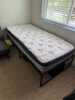 Twin Mattress and Metal base