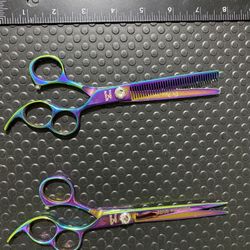 BRAND NEW! FULL SETS — 7” Foxy Roxy dog grooming shears