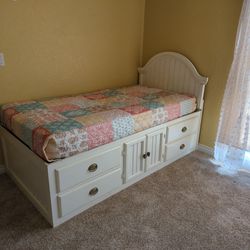 Twin Country Captains Bed With  Storage Underneath