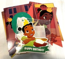 Disney Tianna Birthday Banner ,cake & Cupcake Picks Set New