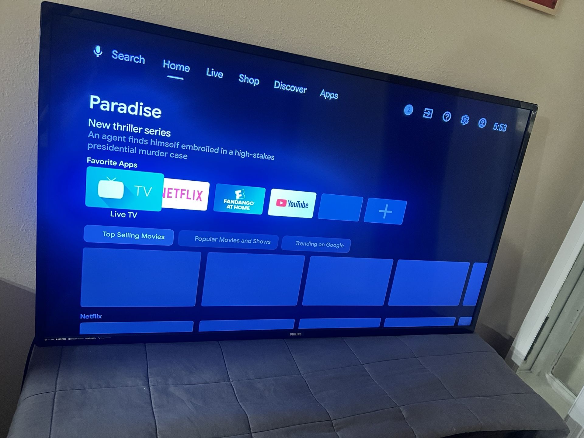 50” Phillips 4K HD TV 