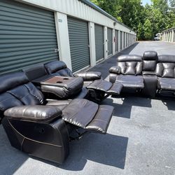 Leather Sofa & Loveseat Couch Recliner 