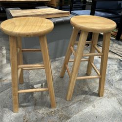 Pair Of 24” Wooden Stools
