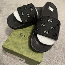 Gucci Black Sandals Slides Men Size 11 