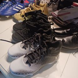 NEW BOYS CLEATS SOCCER ETC SNEAKERS SHOES SZ 1 THRU TO SZ5 10 EACH FIRM MOST NEVER BEEN WORN..