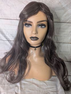 Burgundy grey wig