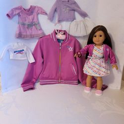 American Girl Doll With Matching Little Girls Jacket