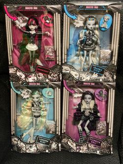 Monster High Reel Drama Draculaura Cleo Frankie Clawdeen Bundle