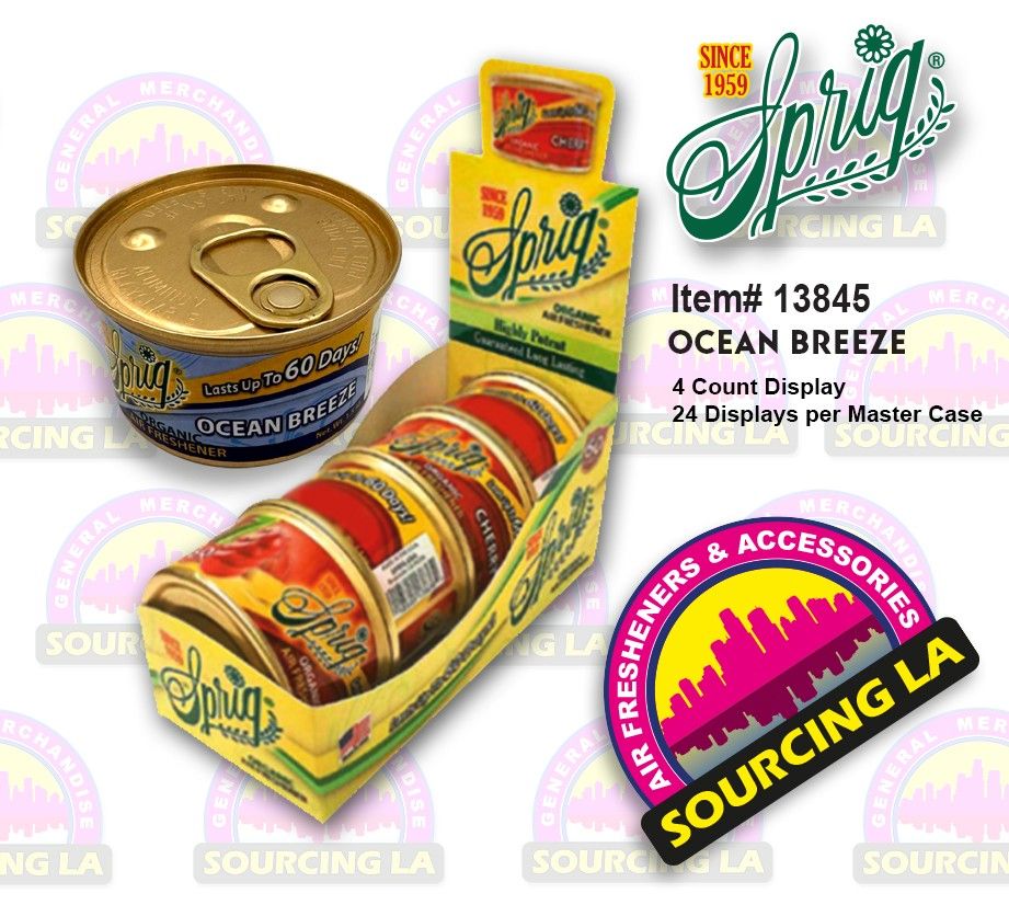 Sprig Canister Air Freshener, Made in the USA Since 1959 - Ocean Breeze