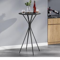 VASAGLE Bar Table, Round Cocktail High Top Pub Bistro Table for Events Party, Kitchen Dining, Home Bar, 23.6 x 23.6 x 41.3 Inches, Sturdy Metal Frame,