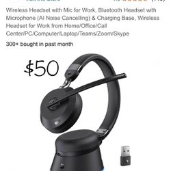 Wireless Bluetooth Headset with Charging Dock 