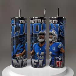Detroit Lions Tumbler with Straw