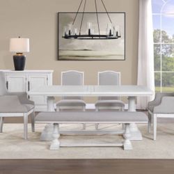 White 6 Piece Dining Set
