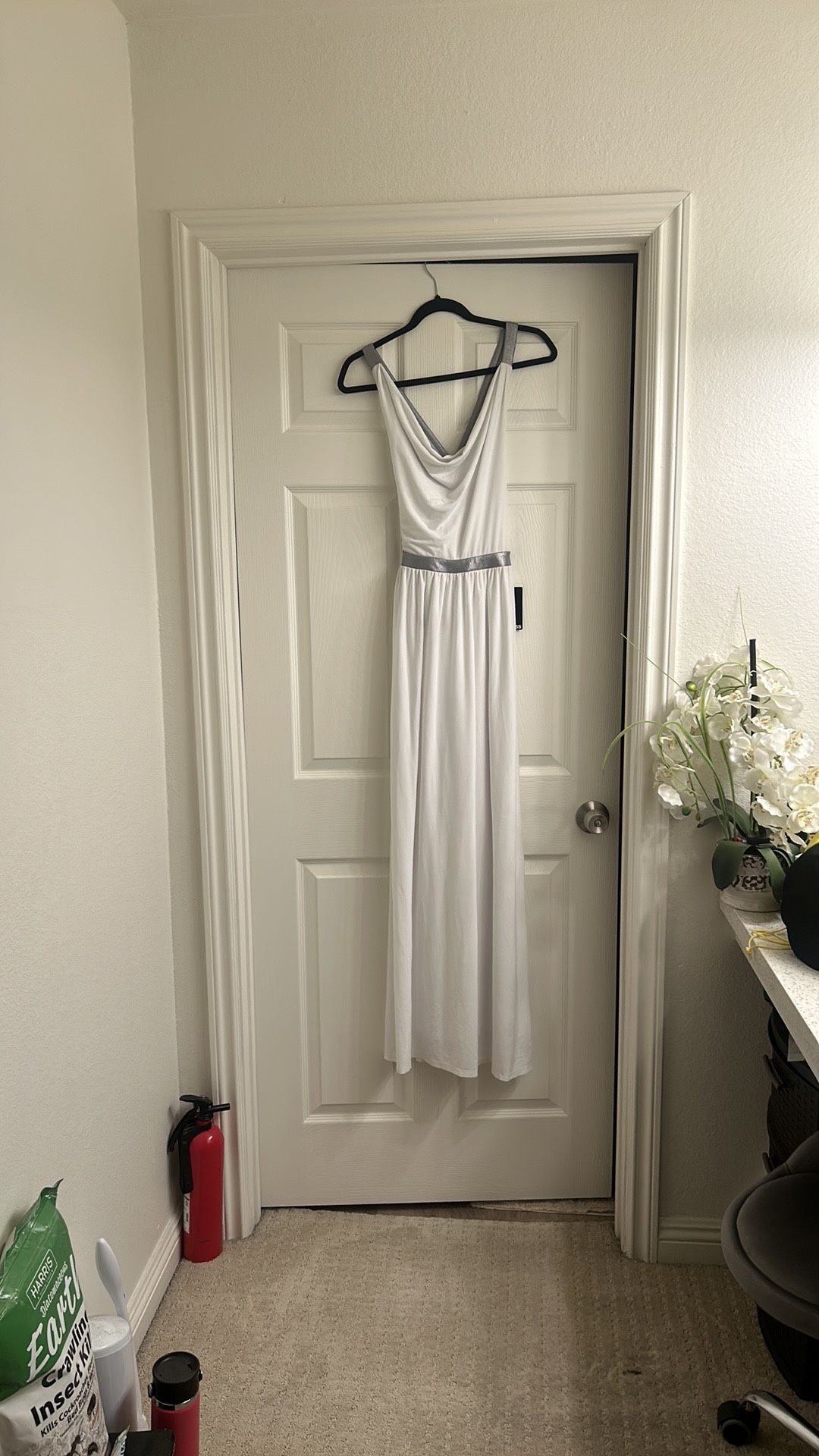Express White dress with silver straps $55OBO