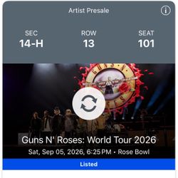 2 Guns N Roses Tickets 