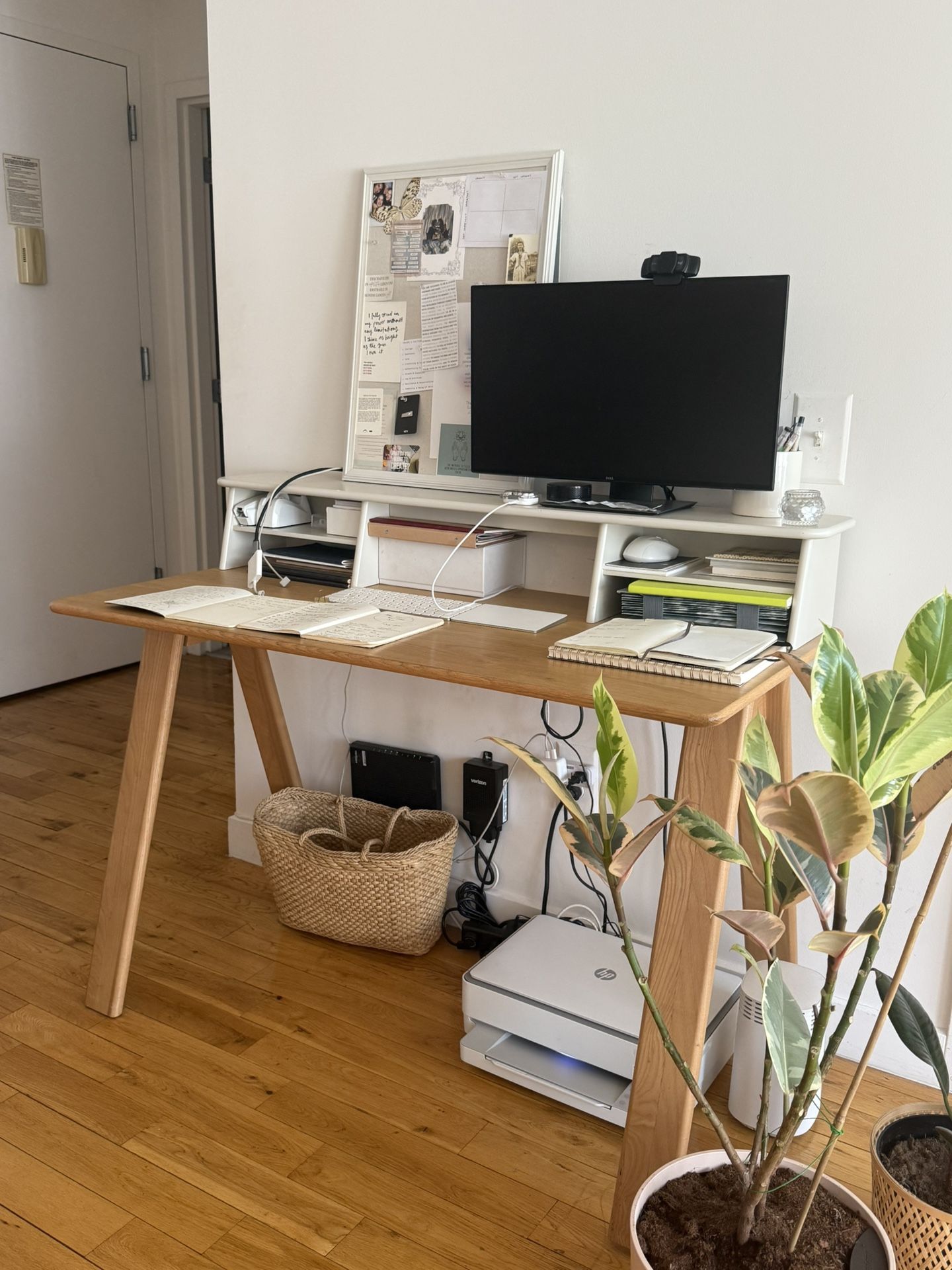 Elegant Solid Wood Desk – Modern & Minimal | Excellent Condition
