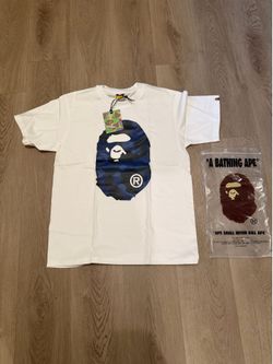 BAPE Blue Camo Big Ape Head Tee – White
