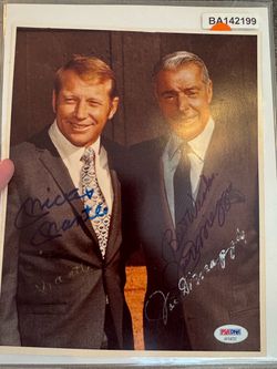 Mickey Mantle + Joe DiMaggio Signed TWICE - Autographed Baseball Photo PSA Authenticated
