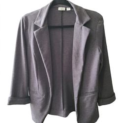 Cato 3/4 Sleeve Blazer Color Gray/Black Size S