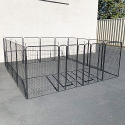 New $270 Large 10x10 FT Heavy Duty 48” Tall 16-Panel Pet Playpen Dog Crate Kennel Exercise Cage Fence 