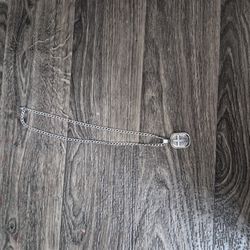 Silver Twister cross necklace 