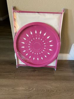 Pink metal table, New!