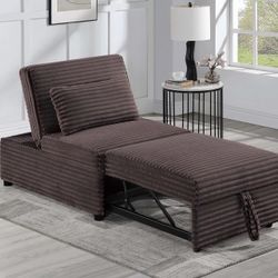 Brand New Brown Corduroy Chair Accent Single Sleeper Ultra Modern