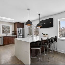 Olenna Black Woven Leather 26” Kitchen Island Breakfast Nook Counter Stools (4)